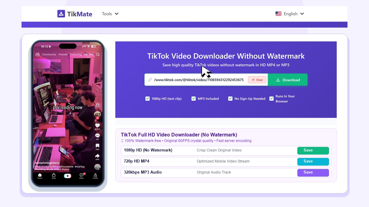TikMate TikTok Photo Slideshow Downloader