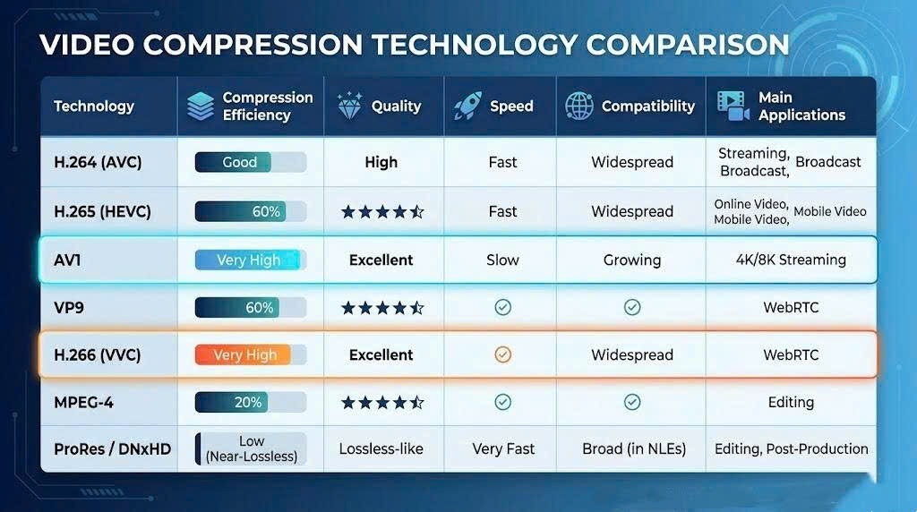 7 Video Compression Technologies to Make Videos Lighter and Load Faster 2026 - TikMate guide